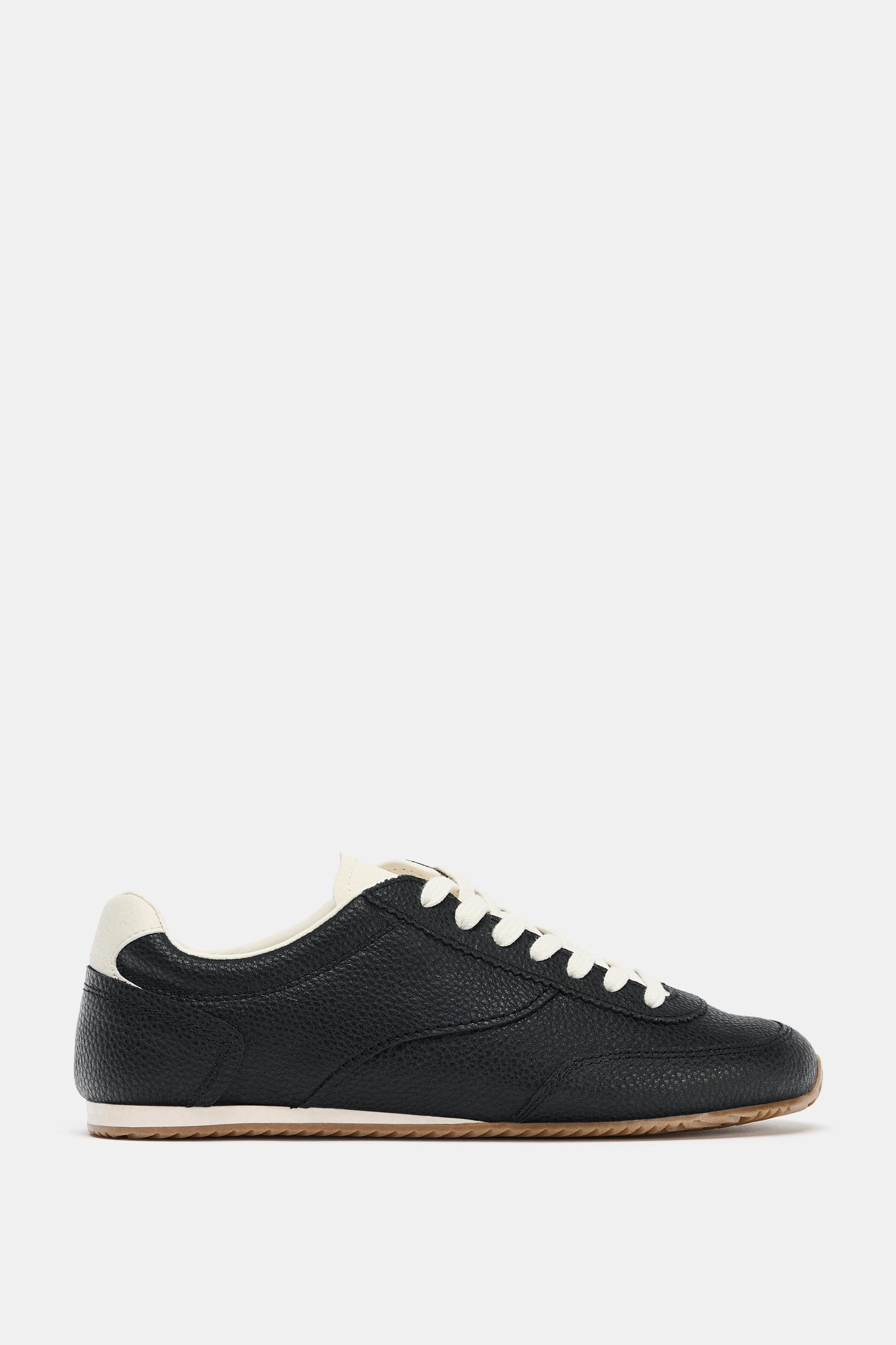 TENNIS EN CUIR CONTRASTE